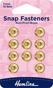 HEMLINE HANGSELL - Sew-On Snap Fastenerseners (10pcs) - gold